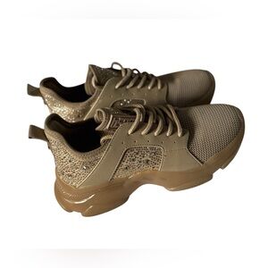 Steve Madden Tan Sneakers with Sparkles